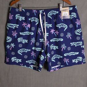Chubbies Swim Trunks Mens XXL Blue Neon Glades Party Gators Lined 5.5" Shorts